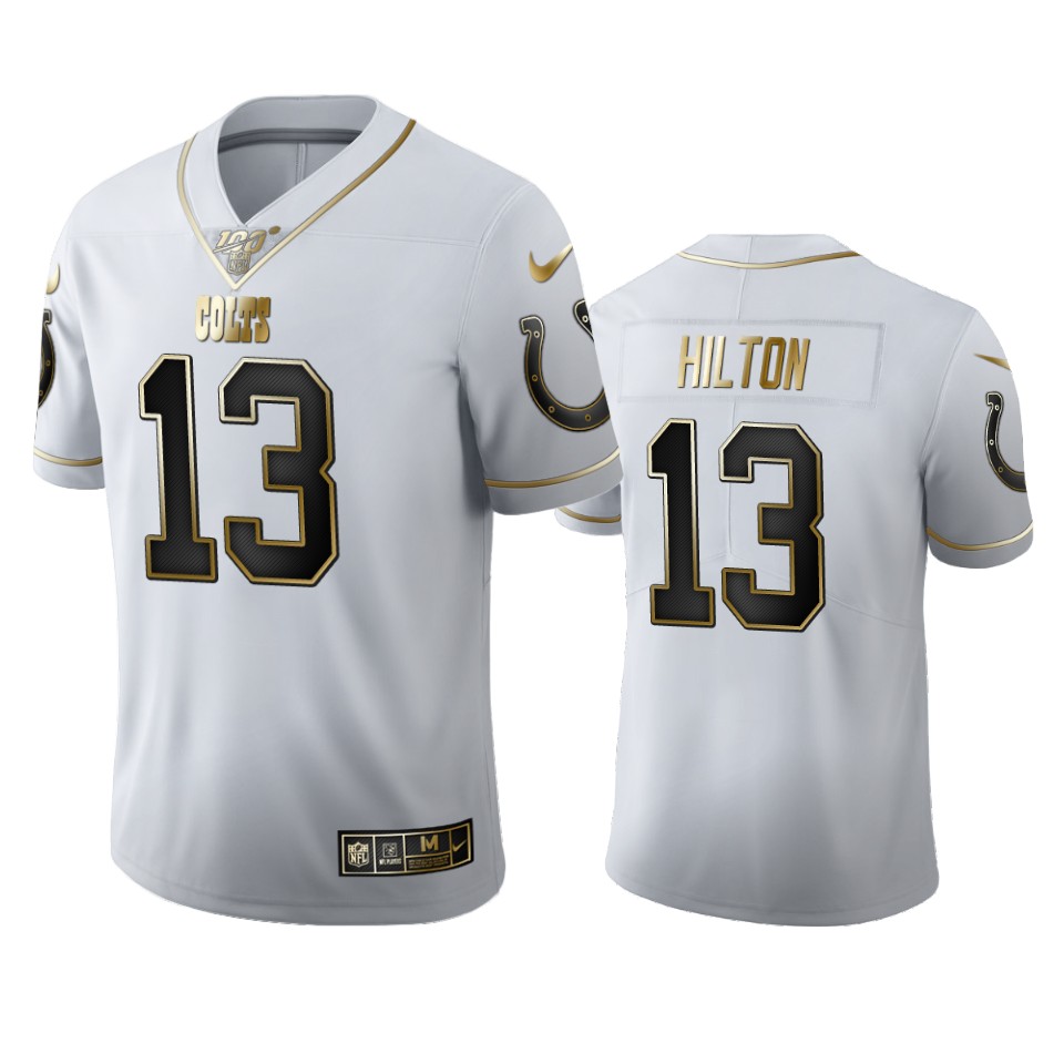 Indianapolis Colts #13 T.Y. Hilton Men's White Golden Edition Vapor Limited 100 Jersey