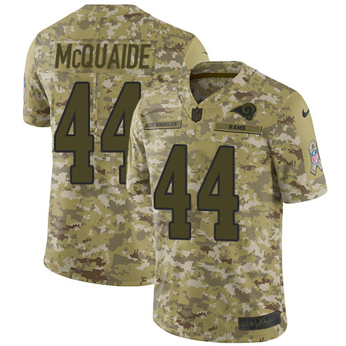 Los Angeles Rams #44 Jacob McQuaide Camo Men's Stitched Limited 2018 Salute To Service Jersey Men's