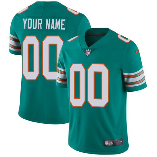 Miami Dolphins Customized Aqua Green Alternate Stitched Vapor Untouchable Limited Men's Jersey