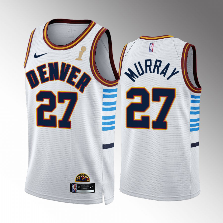 Denver Nuggets #27 Jamal Murray White 2023 Finals Champions Men's City Edition Jersey