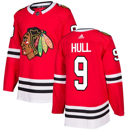 Adidas Chicago Blackhawks #9 Bobby Hull Red Home Authentic Stitched Youth Jersey Youth