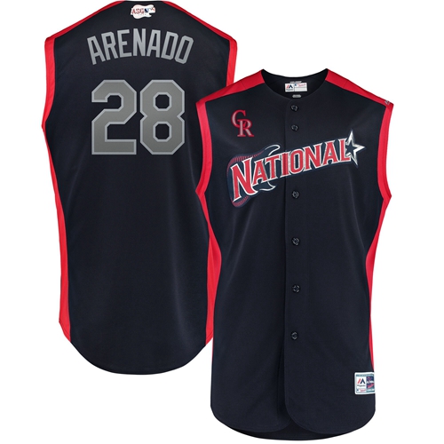 Colorado Rockies #28 Nolan Arenado Navy 2019 All-Star National League Stitched Jersey Men's