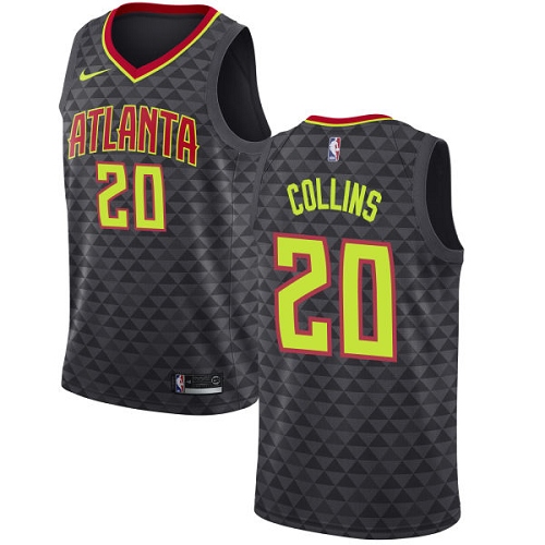 Atlanta Hawks #20 John Collins Black Swingman Icon Edition Jersey Mens