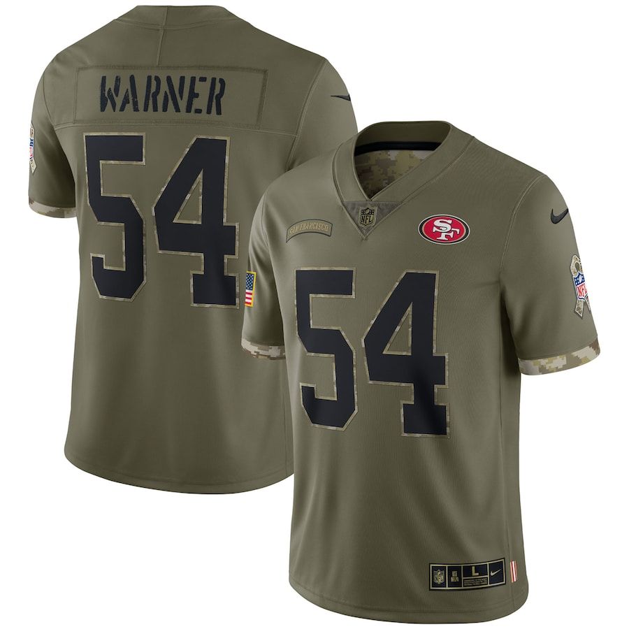 San Francisco 49ers #54 Fred Warner Men's 2022 Salute To Service Limited Jersey - Olive