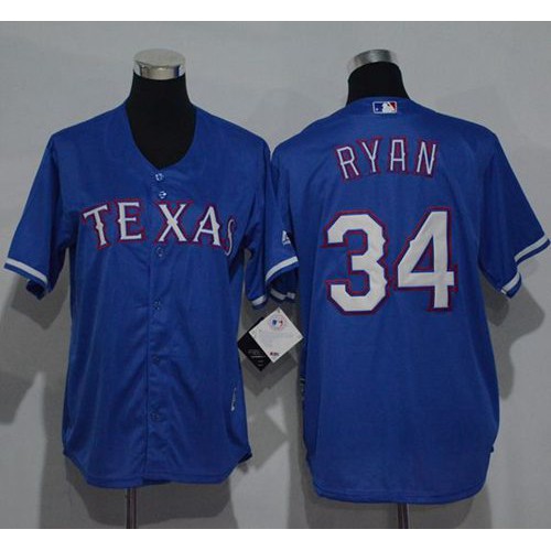 Texas Rangers #34 Nolan Ryan Blue Cool Base Stitched Youth Jersey Youth