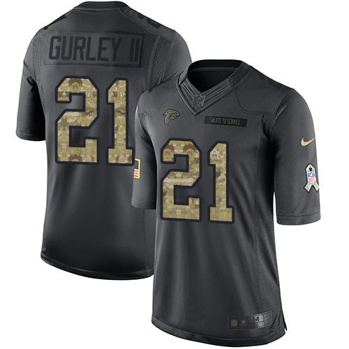 Atlanta Falcons #21 Todd Gurley II Black Men's Stitched Limited 2016 Salute to Service Jersey Men's