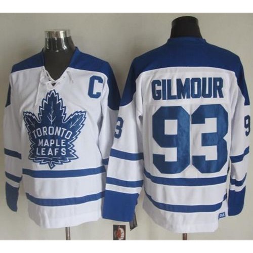 Maple Toronto Maple Leafs #93 Doug Gilmour White CCM Throwback Winter Classic Stitched Jersey Men's