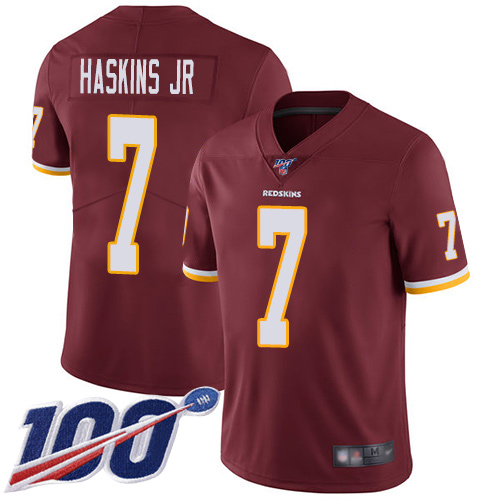 Washington Commanders #7 Dwayne Haskins Jr Burgundy Red Team Color Youth Stitched 100th Season Vapor Limited Jersey Youth