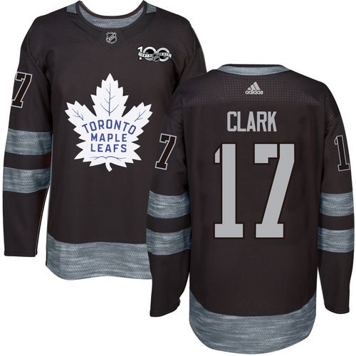 Adidas Maple Toronto Maple Leafs #17 Wendel Clark Black 1917-2017 100th Anniversary Stitched Jersey Men's