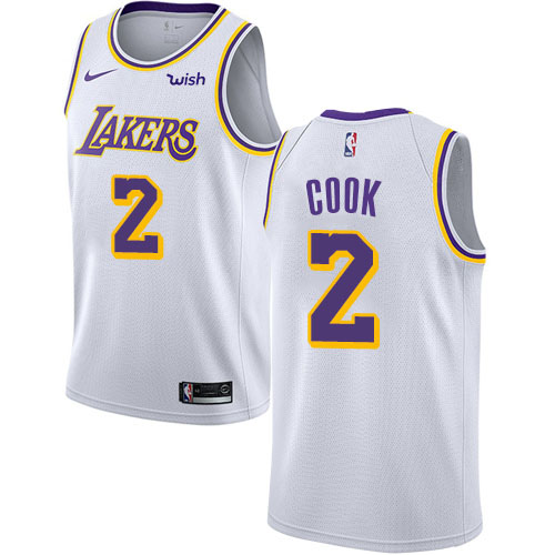 Los Angeles Lakers #2 Quinn Cook White Swingman Association Edition Jersey Mens