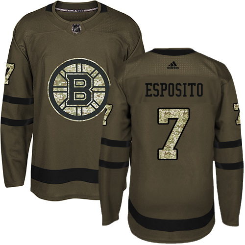 Adidas Boston Bruins #7 Phil Esposito Green Salute to Service Stitched Jersey Men's