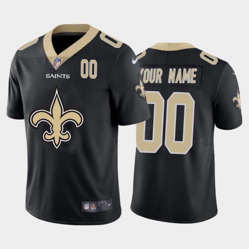 New Orleans Saints Custom Black Men's Big Team Logo Player Vapor Limited Jersey