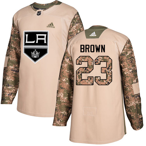 Adidas Los Angeles Kings #23 Dustin Brown Camo Authentic 2017 Veterans Day Stitched Youth Jersey Youth