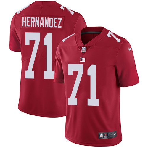 New York Giants #71 Will Hernandez Red Alternate Men's Stitched Vapor Untouchable Limited Jersey Men's