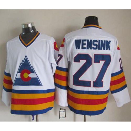Colorado Avalanche #27 John Wensink White CCM Throwback Stitched Jersey Men's