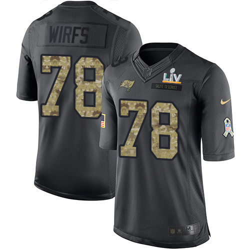 Tampa Bay Buccaneers #78 Tristan Wirfs Black Youth Super Bowl LV Bound Stitched Limited 2016 Salute to Service Jersey Youth