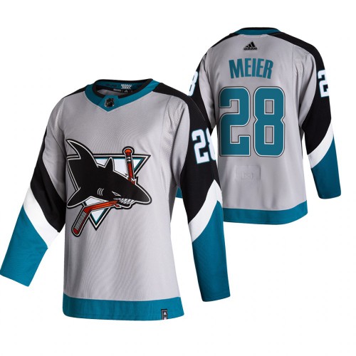 San Jose San Jose Sharks #28 Timo Meier Grey Men's Adidas 2020-21 Reverse Retro Alternate Jersey Men's