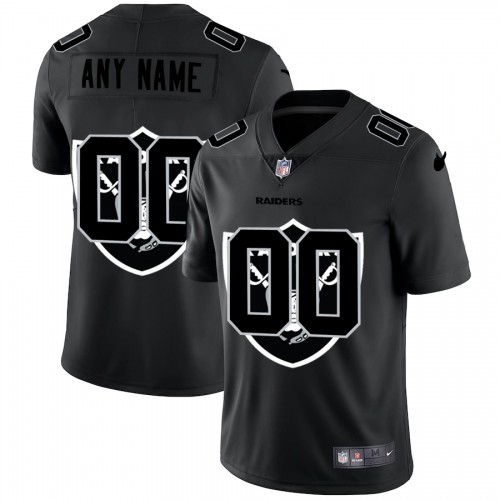 Las Vegas Raiders Custom Men's Team Logo Dual Overlap Limited Jersey Black