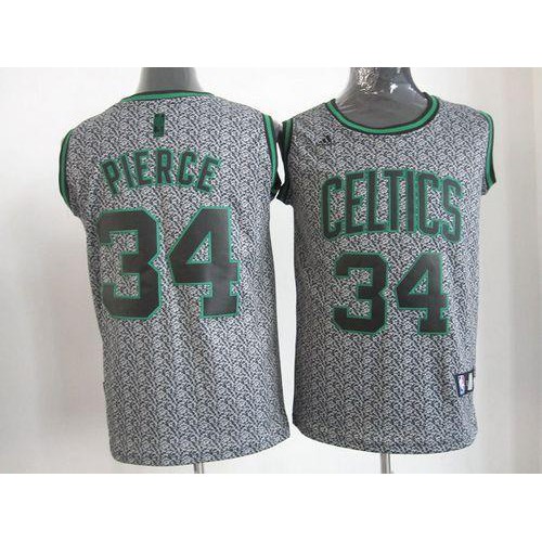 Boston Celtics #34 Paul Pierce Grey Static Fashion Stitched Jersey Mens