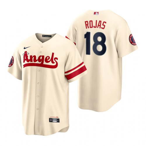 Los Angeles Los Angeles Angels #18 Jose Rojas Cream Men's 2022 City Connect Game Jersey Men's