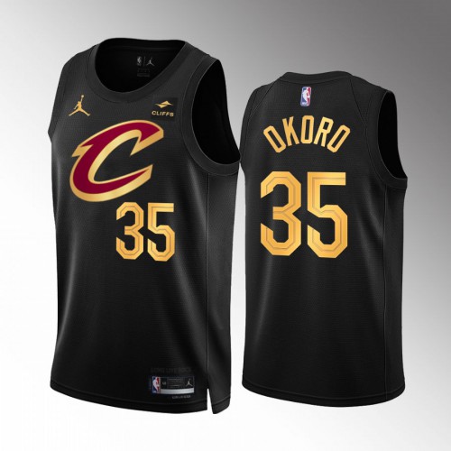 Cleveland Cleveland Cavaliers #35 Isaac Okoro Mens Black 2022-23 Statement Edition Jersey Mens