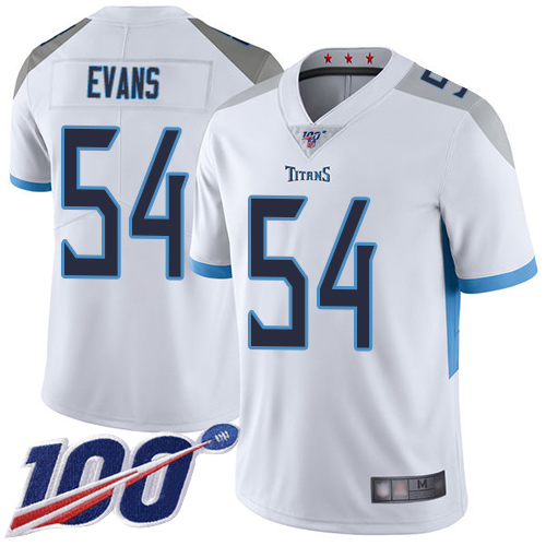 Tennessee Titans #54 Rashaan Evans White Men's Stitched 100th Season Vapor Limited Jersey Men's
