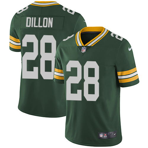 Packers #28 AJ Dillon Green Team Color Men's Stitched Vapor Untouchable Limited Jersey