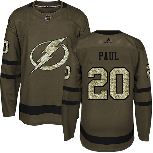 Adidas Tampa Bay Lightning #20 Nicholas Paul Green Salute to Service Stitched Jersey Men's