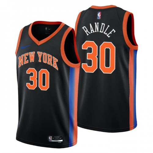New York Knicks #30 Julius Randle Mens 2022-23 City Edition Jersey - Cherry Blossom Black Mens