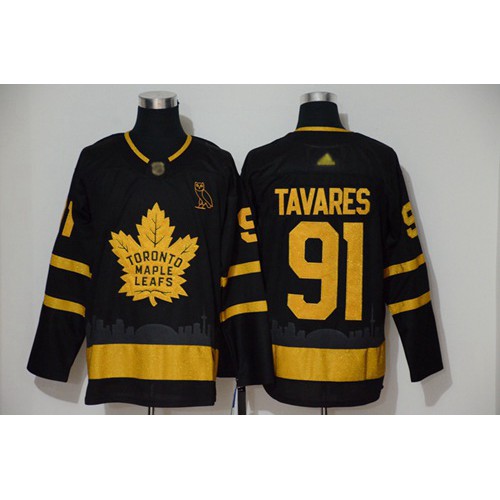 Adidas Maple Toronto Maple Leafs #91 John Tavares Black City Edition Authentic Stitched Jersey Men's