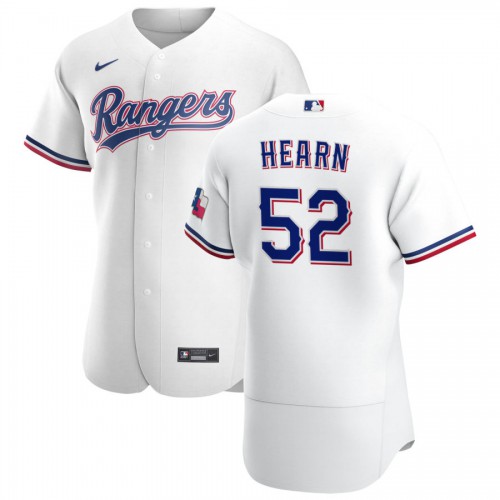 Texas Texas Rangers #52 Taylor Hearn Men's White Home 2020 Authentic Player Jersey Men's
