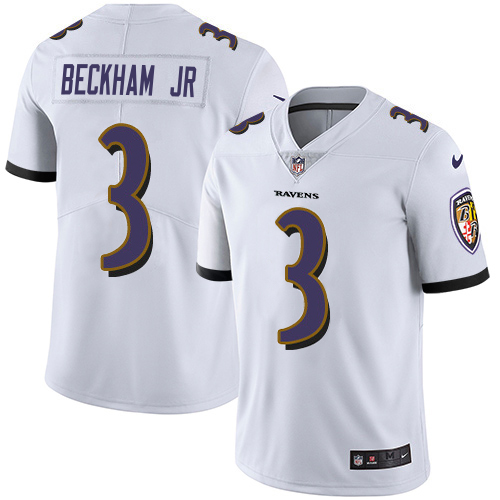 Ravens #3 Odell Beckham Jr. White Men's Stitched Vapor Untouchable Limited Jersey