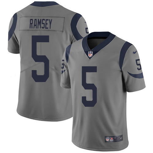 Rams #5 Jalen Ramsey Gray Youth Stitched Limited Inverted Legend Jersey