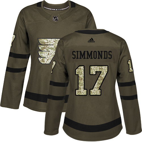 Adidas Philadelphia Flyers #17 Wayne Simmonds Green Salute to Service Women's Stitched Jersey Womens