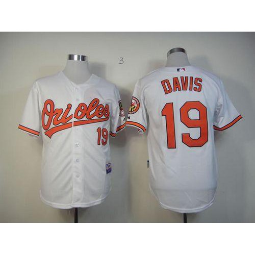 Baltimore Orioles #19 Chris Davis White Cool Base Stitched Jersey Men's