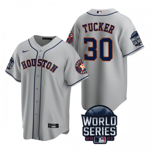 Houston Houston Astros #30 Kyle Tucker Youth 150th Anniversary 2021 World Series Authentic Jersey - Gray Youth