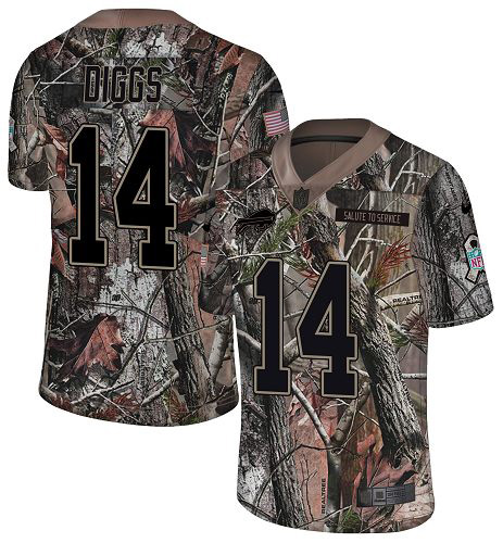 Bills #14 Stefon Diggs Camo Youth Stitched Limited Rush Realtree Jersey