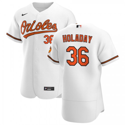 Baltimore Baltimore Orioles #36 Bryan Holaday Men's White Home 2020 Authentic Player Jersey Men's