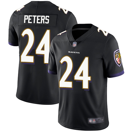 Baltimore Ravens #24 Marcus Peters Black Alternate Youth Stitched Vapor Untouchable Limited Jersey Youth