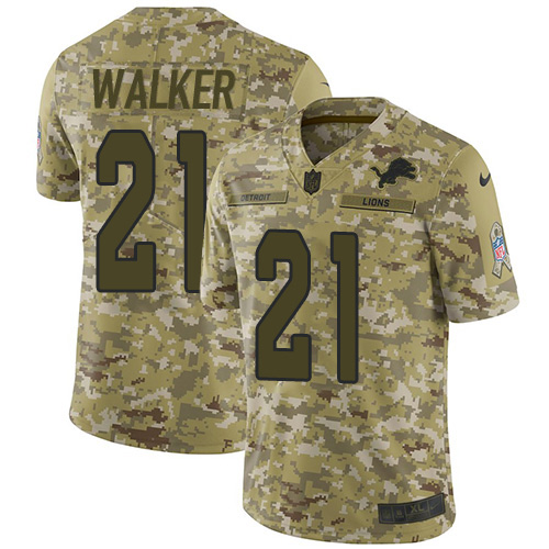 Detroit Lions #21 Tracy Walker Camo Men's Stitched Limited 2018 Salute To Service Jersey Men's