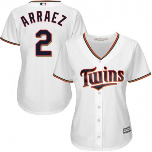 Minnesota Twins #2 Luis Arraez White Home Women's Stitched Jersey Womens