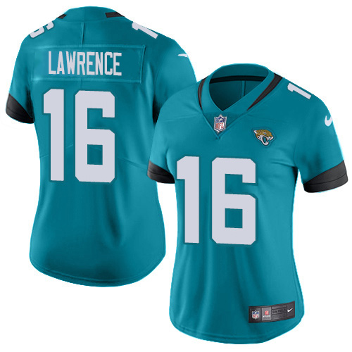 Jaguars #16 Trevor Lawrence Teal Green Alternate Women's Stitched Vapor Untouchable Limited Jersey