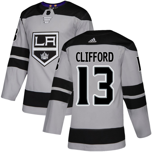 Adidas Los Angeles Kings #13 Kyle Clifford Gray Alternate Authentic Stitched Jersey Men's