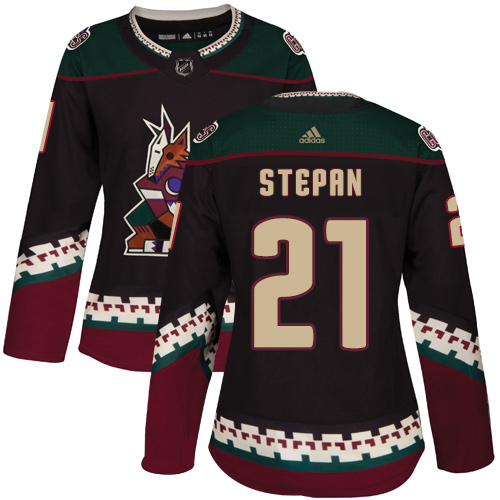 Adidas Arizona Coyotes #21 Derek Stepan Black Alternate Authentic Women's Stitched Jersey Womens