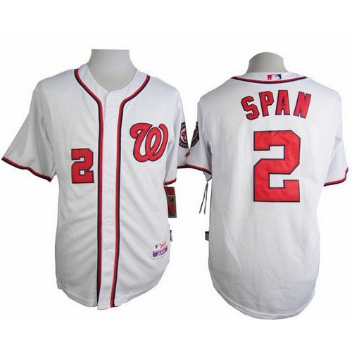 Washington Nationals #2 Denard Span White Cool Base Stitched Jersey Men's