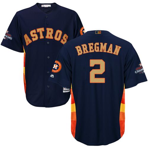 Houston Astros #2 Alex Bregman Navy Blue 2018 Gold Program Cool Base Stitched Youth Jersey Youth