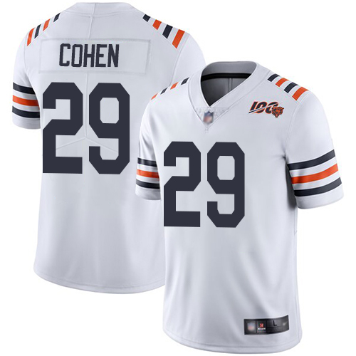 Bears #29 Tarik Cohen White Alternate Men's Stitched Vapor Untouchable Limited 100th Season Jersey