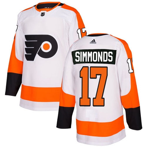 Adidas Philadelphia Flyers #17 Wayne Simmonds White Road Authentic Stitched Youth Jersey Youth
