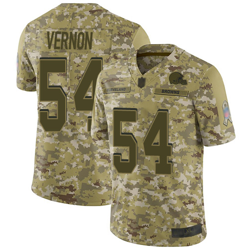 Cleveland Browns #54 Olivier Vernon Camo Youth Stitched Limited 2018 Salute to Service Jersey Youth