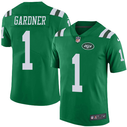 Jets #1 Ahmad Sauce Gardner Green Men's Stitched Elite Rush Jersey
